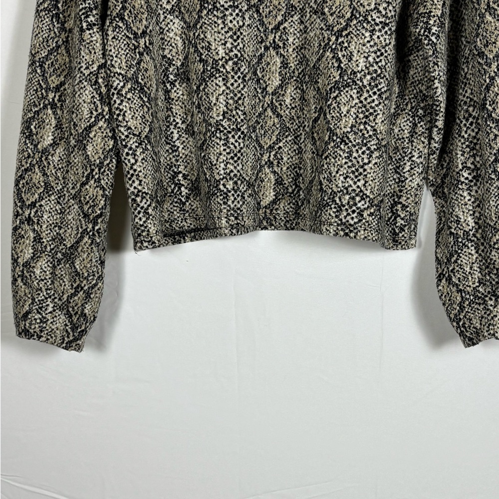 Zara Black Cream Snakeskin Print Sweater- M - Picture 6 of 9
